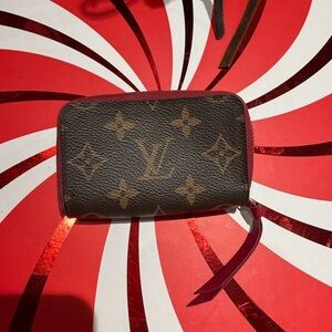 Louis Vuitton Brown and Red Monogram Wallet
